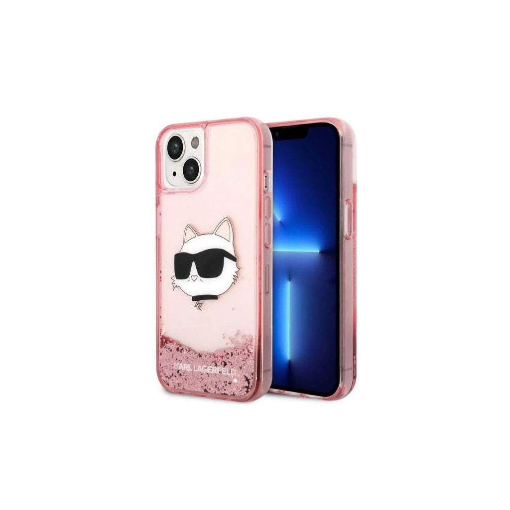 Karl Lagerfeld KLHCP14MLNCHCP iPhone 14 Plus / 15 Plus 6,7" készülékhez kemény tok Glitter Choupette He rózsaszín - iPhone 14 Plus/15Plus tok a Domshop kínálatából