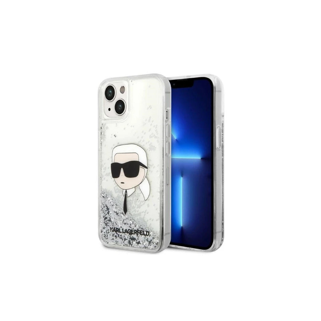Karl Lagerfeld KLHCP14MLNKHCH iPhone 14 Plus / 15 Plus készülékhez 6,7" kemény tok Glitter Karl Head ezüst - iPhone 14 Plus/15Plus tok a Domshop kínálatából