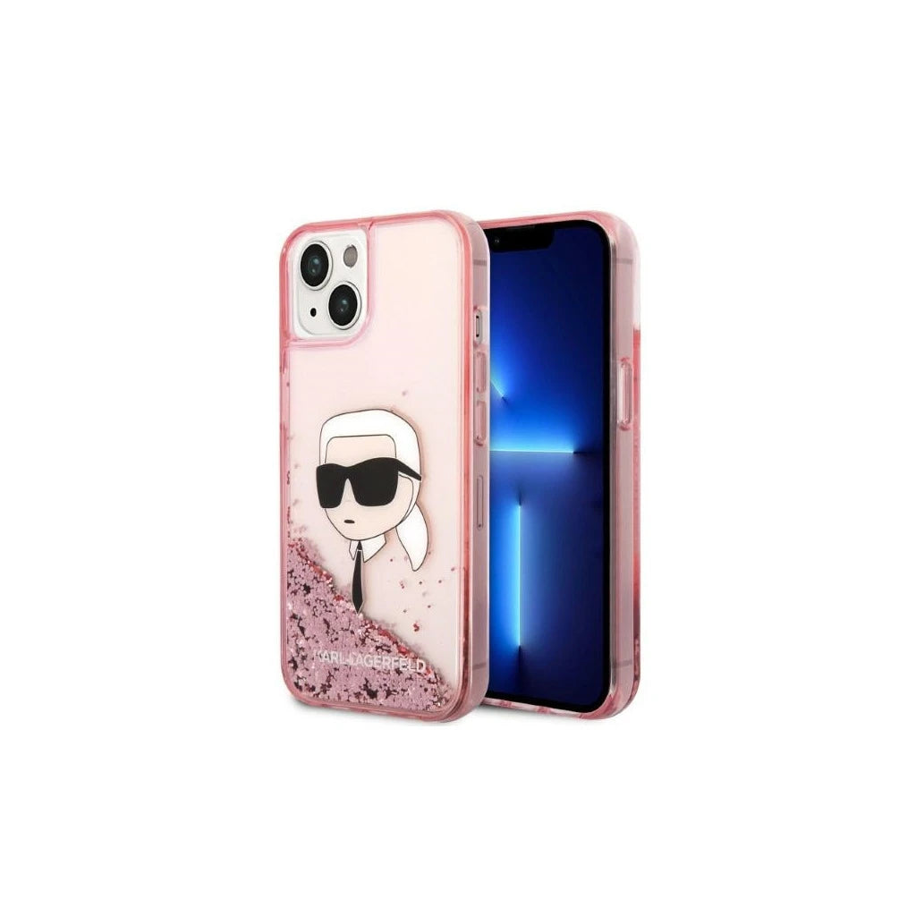 Karl Lagerfeld KLHCP14MLNKHCP iPhone 14 Plus / 15 Plus készülékhez 6,7" kemény tok Glitter Karl Head rózsaszín - iPhone 14 Plus/15Plus tok a Domshop kínálatából