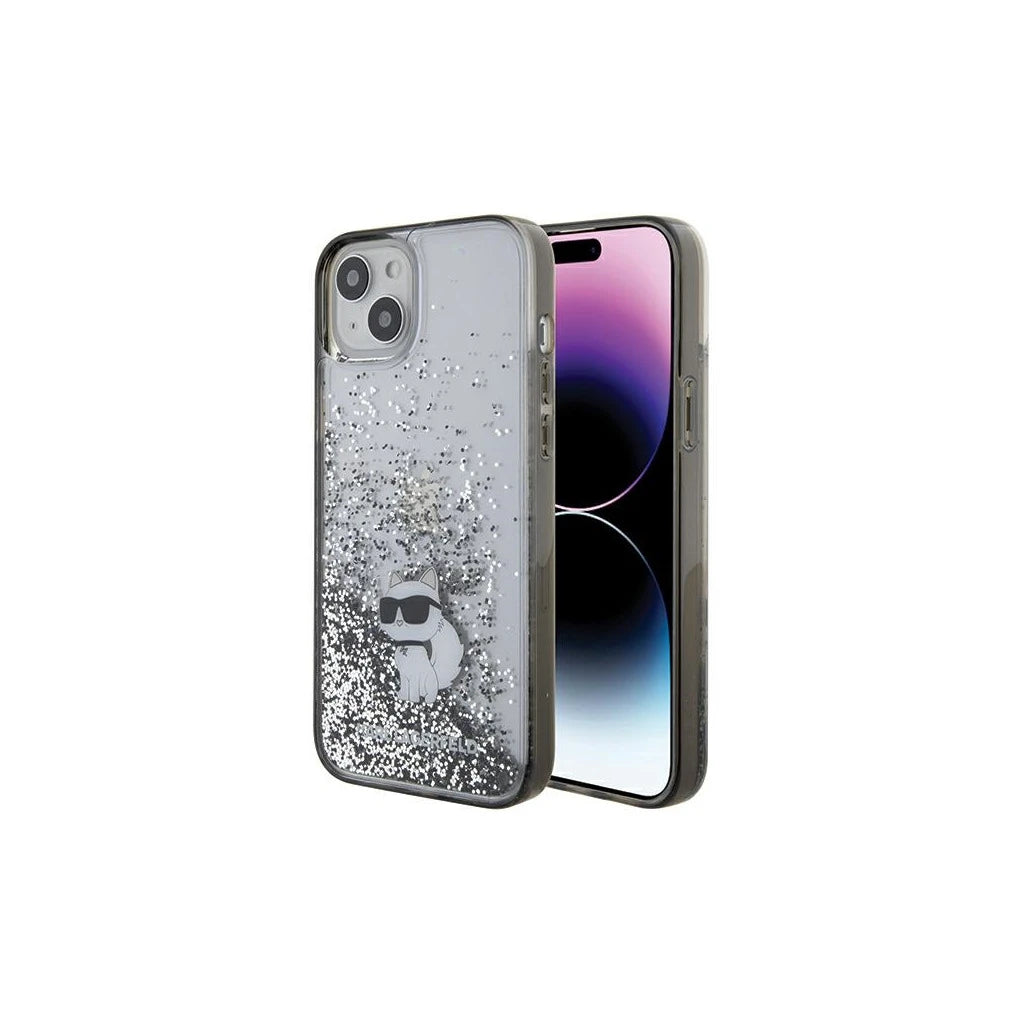 Karl Lagerfeld KLHCP15MLKCNSK iPhone 15 Plus/14 Plus 6.7" készülékhez átlátszó kemény tok Liquid Glitter Choup - iPhone 14 Plus/15Plus tok a Domshop kínálatából