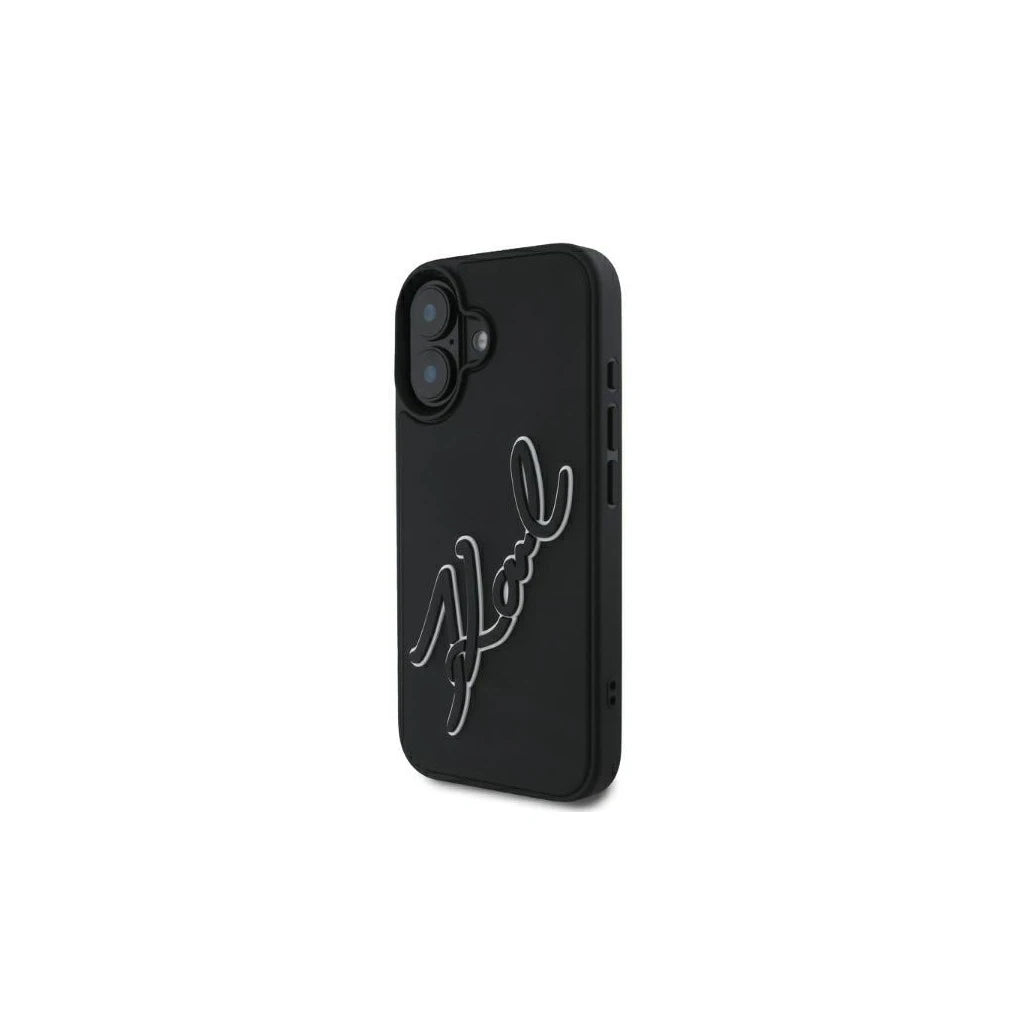 Karl Lagerfeld KLHCP16S3DRKSDLK iPhone 16 6.1 készülékhez kemény tok 3D Rubber Signature fekete - iPhone 16 tok a Domshop kínálatából