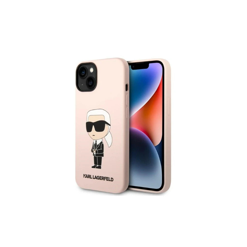 Karl Lagerfeld KLHMP14MSNIKBCP iPhone 14 Plus / 15 Plus készülékhez kemény tok szilikon Ikonik Mag rózsaszín - iPhone 14 Plus/15Plus tok a Domshop kínálatából