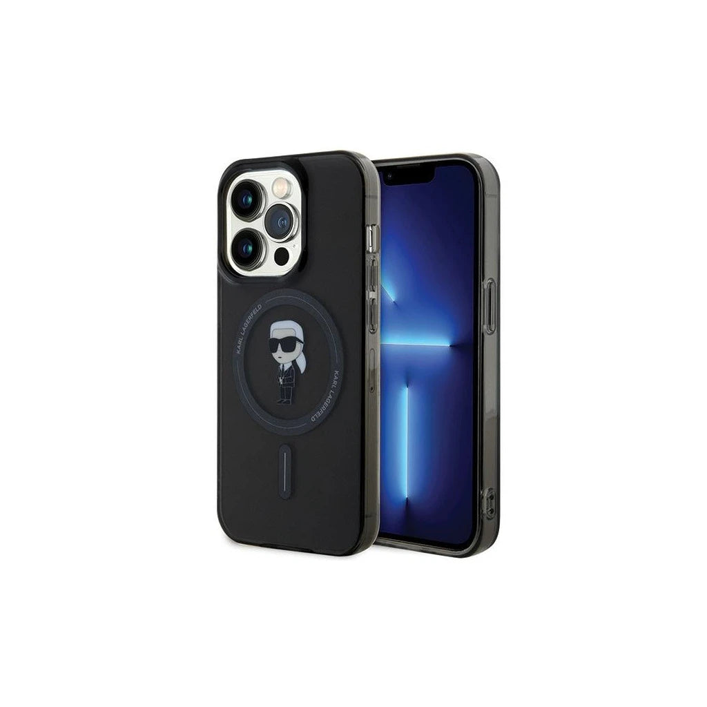 Karl Lagerfeld KLHMP14XHFCKNOK iPhone 14 Pro Max készülékhez kemény tok IML Ikonik MagSafe fekete - iPhone 14 Pro Max tok a Domshop kínálatából