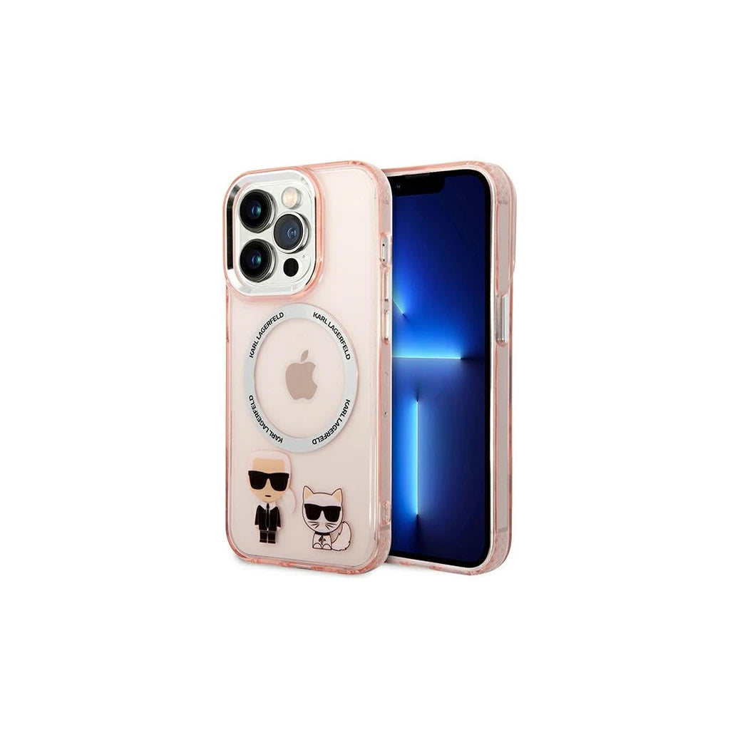 Karl Lagerfeld KLHMP14XHKCP iPhone 14 Pro Max 6,7" készülékhez kemény tok Karl & Choupette Aluminium Ma rózsaszín - iPhone 14 Pro Max tok a Domshop kínálatából