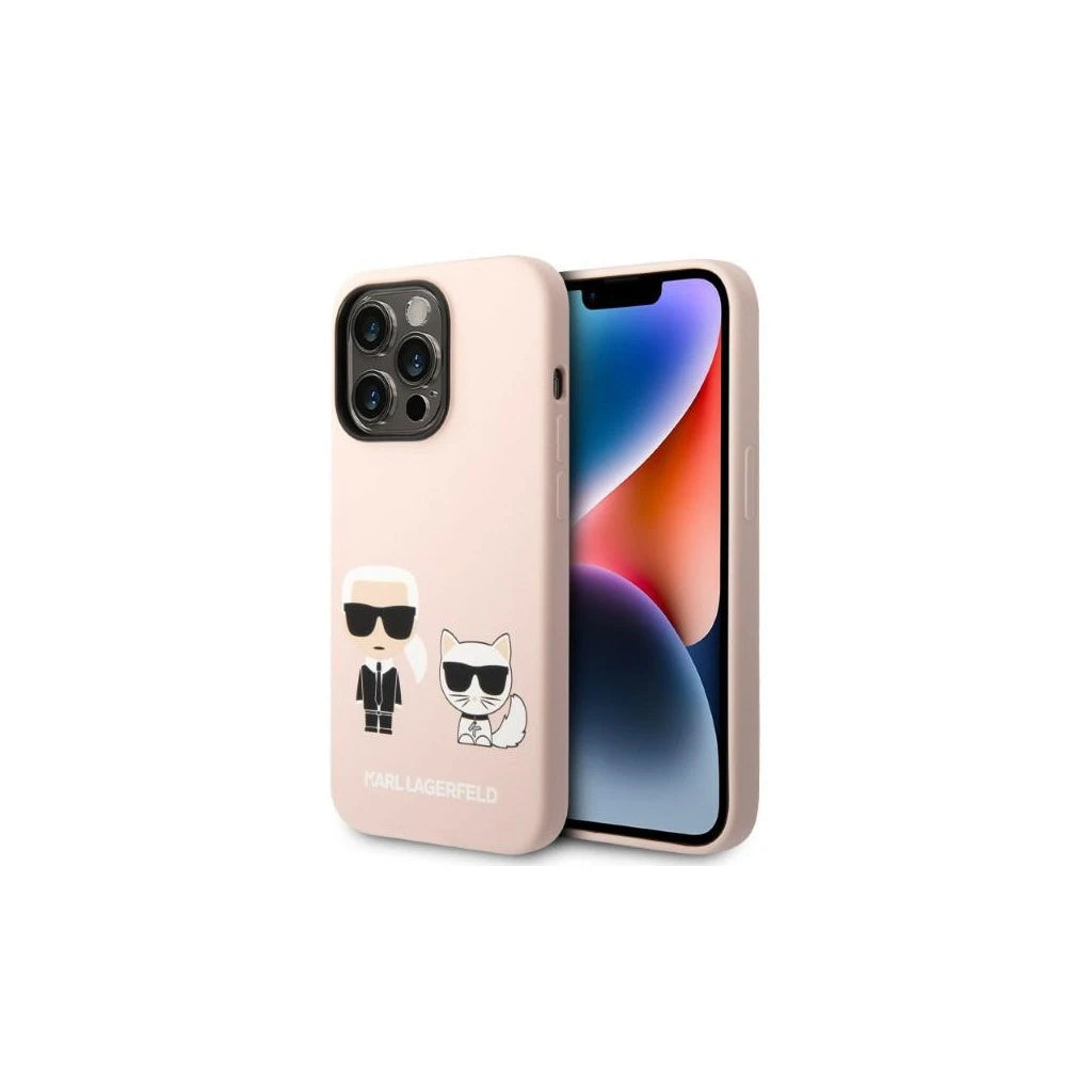 Karl Lagerfeld KLHMP14XSSKCI iPhone 14 Pro Max 6,7" készülékhez szilikon keménytok Karl & C világos rózsaszín - iPhone 14 Pro Max tok a Domshop kínálatából
