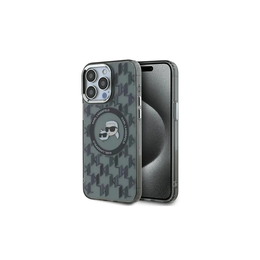 Karl Lagerfeld KLHMP15XHMCKMHK iPhone 15 Pro Max készülékhez IML Monogram Karl&Choupette Head M tok fekete - iPhone 15 Pro Max tok a Domshop kínálatából