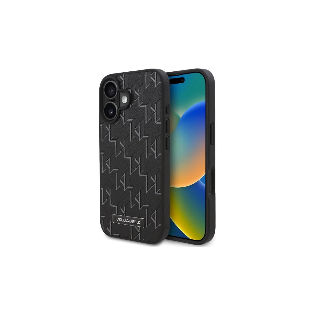 Karl Lagerfeld KLHMP16SPKHPORPK iPhone 16 6.1" készülékhez kemény tok Hot Stamp Magsafe fekete - iPhone 16 tok a Domshop kínálatából