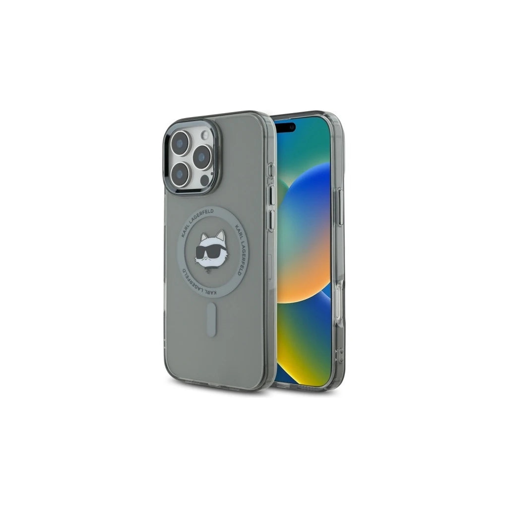 Karl Lagerfeld KLHMP16XHLSCHK iPhone 16 Pro Max 6,9" készülékhez kemény tok IML Metal Choupette Head M fekete - iPhone 16 Pro Max tok a Domshop kínálatából