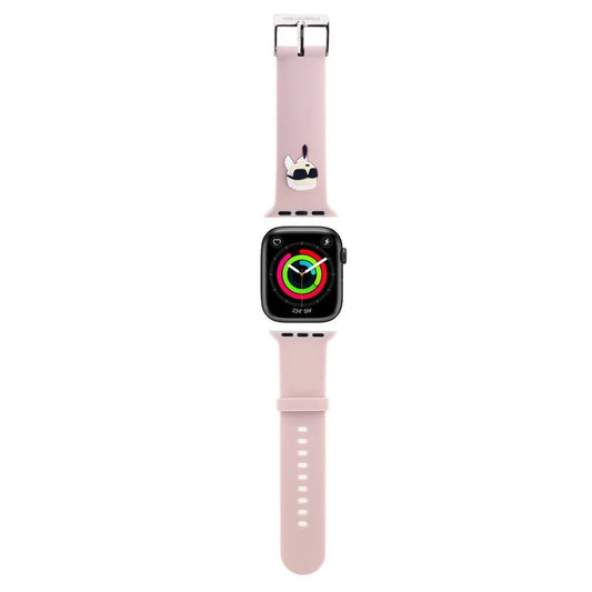 Karl Lagerfeld Karl Head NFT óra szíj Apple Watch 42/44/45/46/49 készülékhez rózsaszín - Apple Watch Szilikon Szíjak a Domshop kínálatából