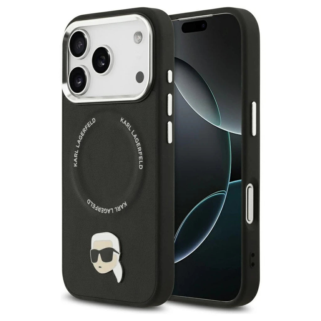 Karl Lagerfeld Karl Pin MagSafe tok iPhone 17 Pro készülékhez fekete - iPhone 17 Pro tok a Domshop kínálatából