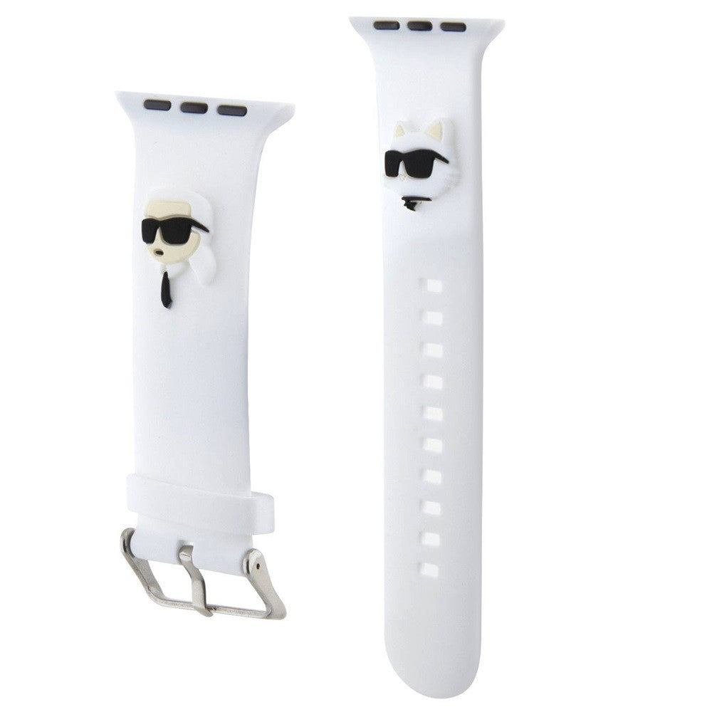 Karl Lagerfeld Karl and Choupette Head NFT Apple Watch 42/44/45/46/49 szíj, fehér - Apple Watch Szilikon Szíjak a Domshop kínálatából