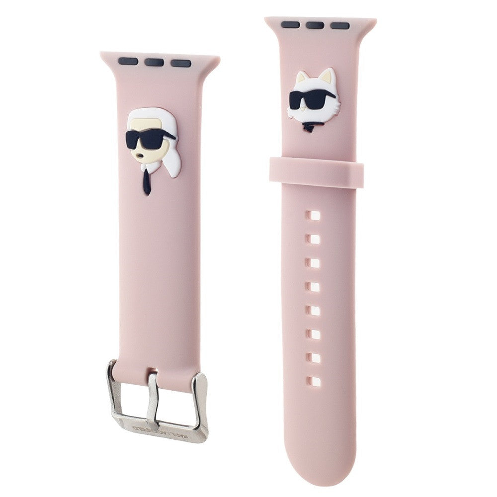 Karl Lagerfeld Karl and Choupette Head NFT Apple Watch 42/44/45/46/49 szíj, rózsaszín - Apple Watch Szilikon Szíjak a Domshop kínálatából