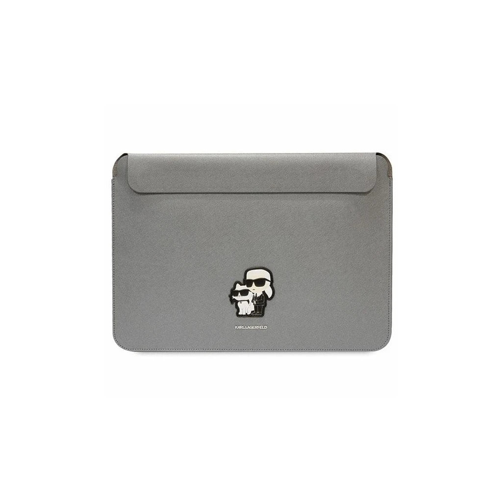Karl Lagerfeld Laptop tok KLCS14SAKCPMG 14 hüvelykes ezüst Saffiano Karl&Choupette - 12-14" laptop táskák a Domshop kínálatából