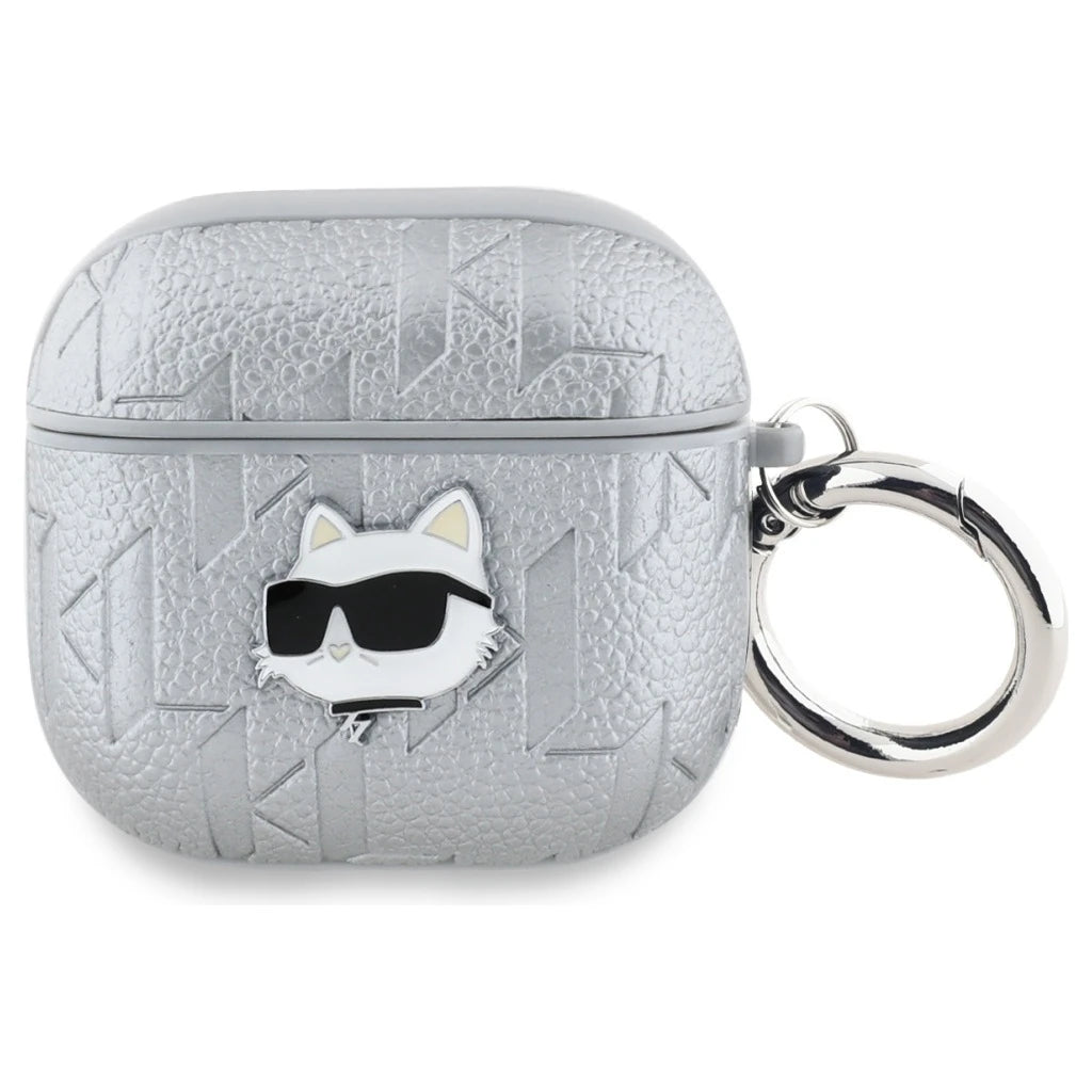 Karl Lagerfeld Monogram Choupette tok AirPods 4 készülékhez ezüst - AirPods 4 tok a Domshop kínálatából