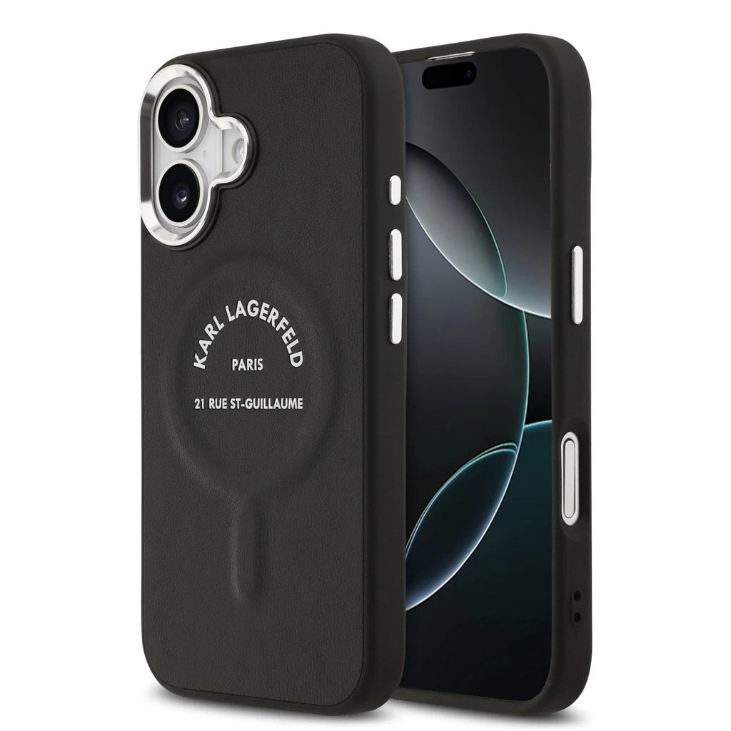 Karl Lagerfeld PU RSG Logo MagSafe tok iPhone 17 készülékhez fekete - iPhone 17 tok a Domshop kínálatából