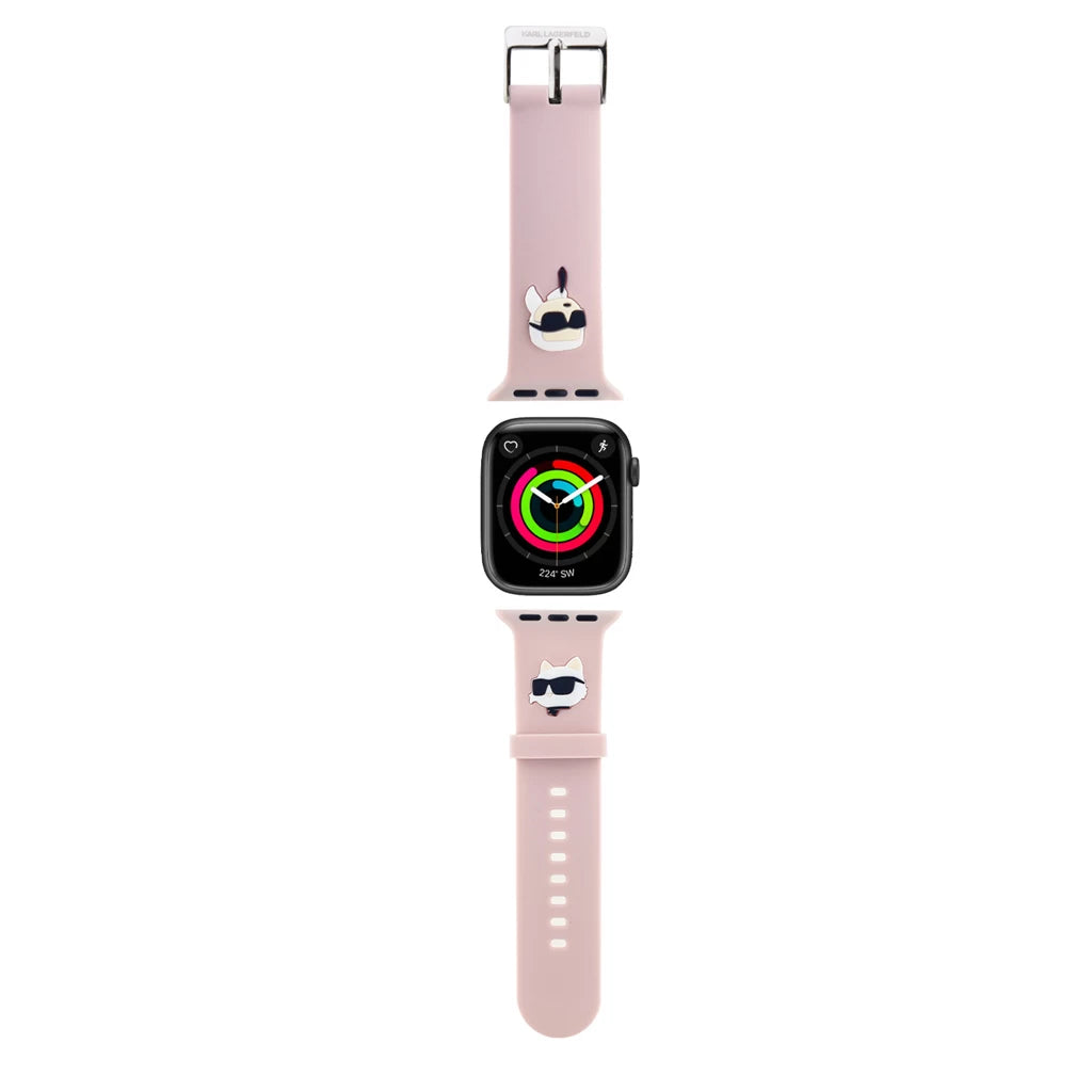 Karl Lagerfeld óraszíj pink KLAWLSLKCNP Apple Watch 42mm (S1-S3) / 44mm / 45mm / 46mm / 49mm készülékhez - Apple Watch Szilikon Szíjak a Domshop kínálatából