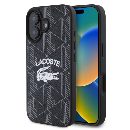 Lacoste Blend Monogram MagSafe tok iPhone 16 készülékhez fekete - iPhone 16 tok a Domshop kínálatából