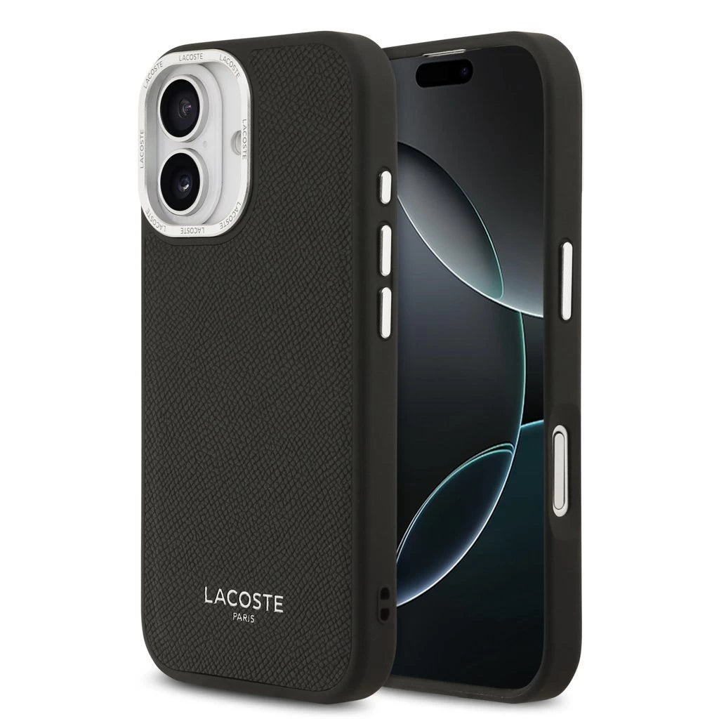 Lacoste PU Leather Champs Elysees MagSafe tok iPhone 17 készülékhez fekete - iPhone 17 tok a Domshop kínálatából