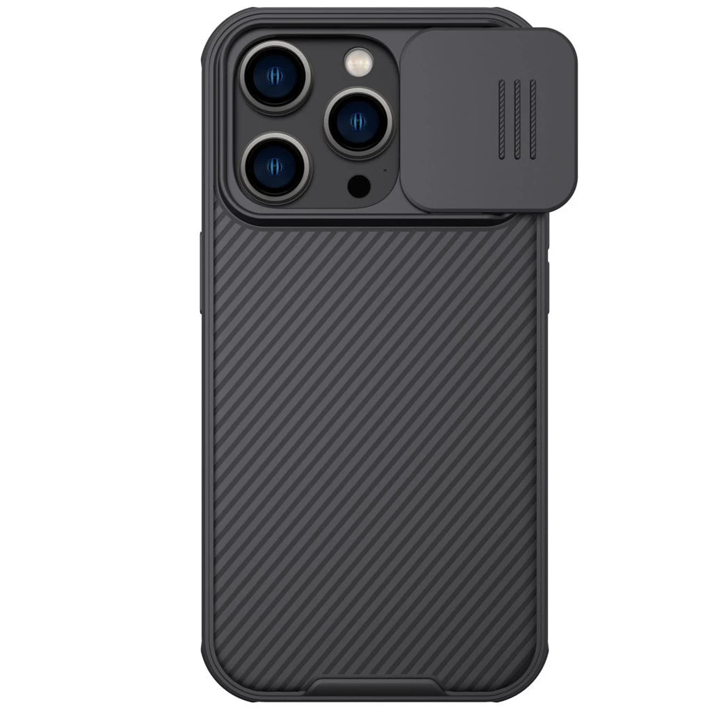 Nillkin CamShield PRO kemény tok Apple iPhone 14 Pro Max készülékhez fekete - iPhone 14 Pro Max tok a Domshop kínálatából