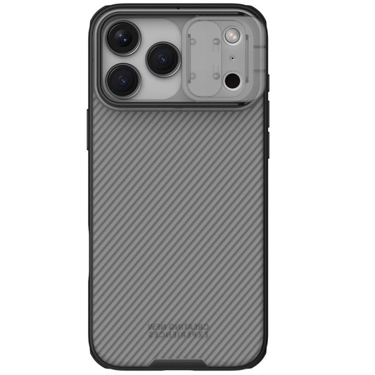 Nillkin CamShield Pro Apple iPhone 17 Pro műanyag hátlap tok, átlátszó-fekete - iPhone 17 Pro tok a Domshop kínálatából