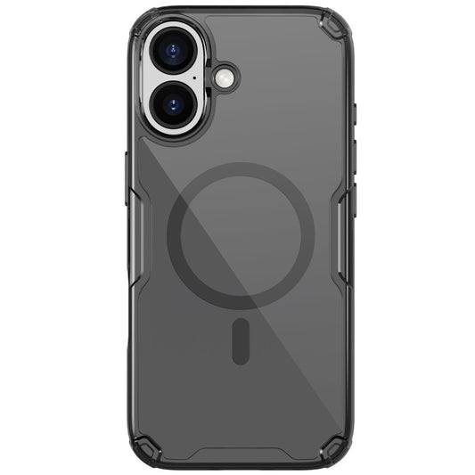 Nillkin Nature Pro Apple iPhone 17 mágneses hátlap tok, átlátszó-fekete - iPhone 17 tok a Domshop kínálatából