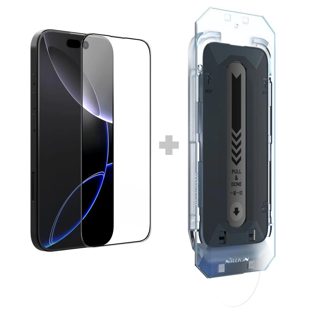 Nillkin edzett üveg kijelzővédő 2.5D CP+ PRO, Apple iPhone 16 Pro Max készülékhez, fekete (applikátorral) - iPhone 16 Pro Max fólia a Domshop kínálatából