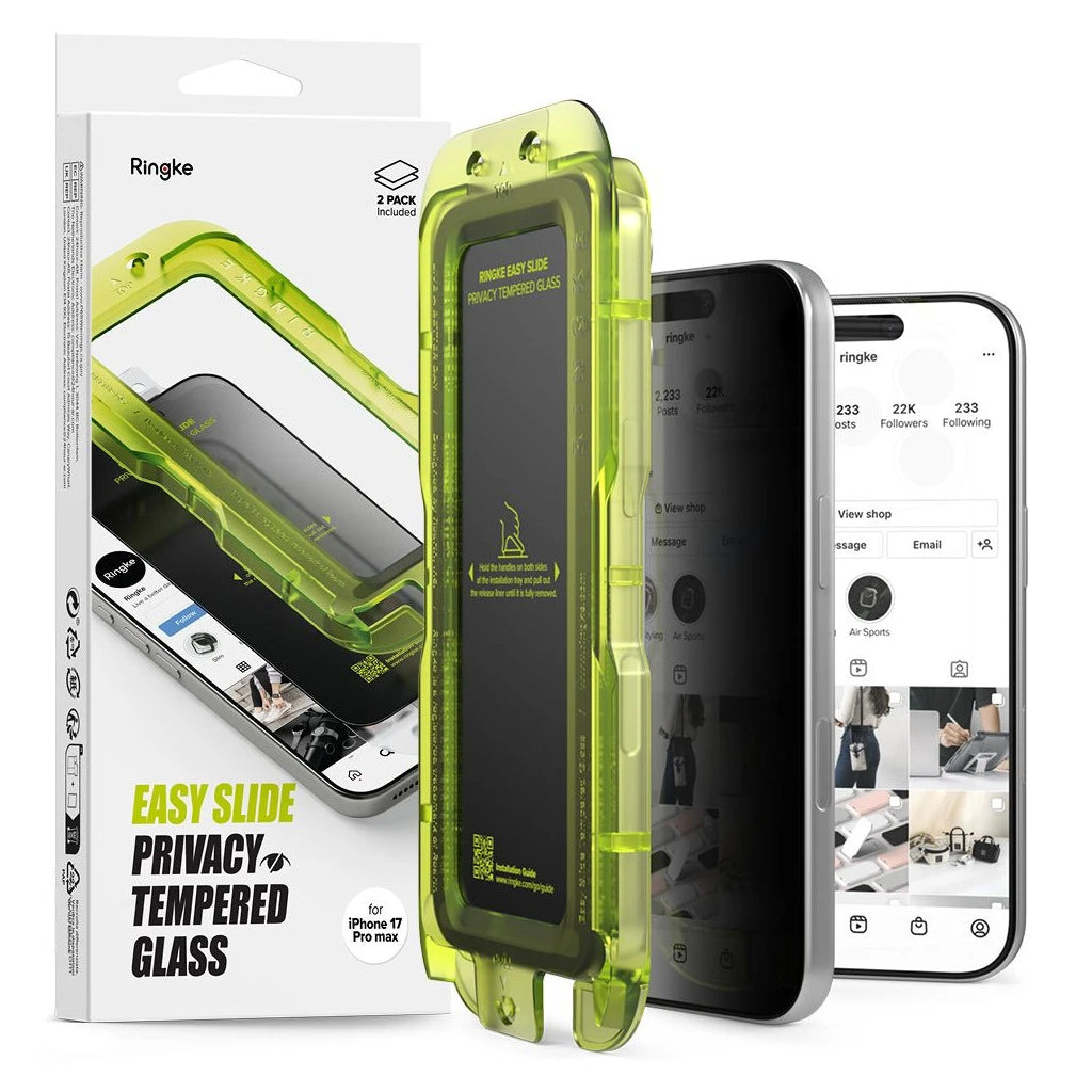 RINGKE Easy Slide Privacy kijelzővédő (2-Pack) iPhone 17 Pro készülékhez - iPhone 16 Pro/17/17Pro fólia a Domshop kínálatából