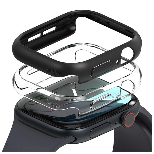 RINGKE SLIM 2-PACK APPLE WATCH 10/11 (46 MM) tok készülékhez átlátszó és fekete matt - Apple Watch Tokok a Domshop kínálatából