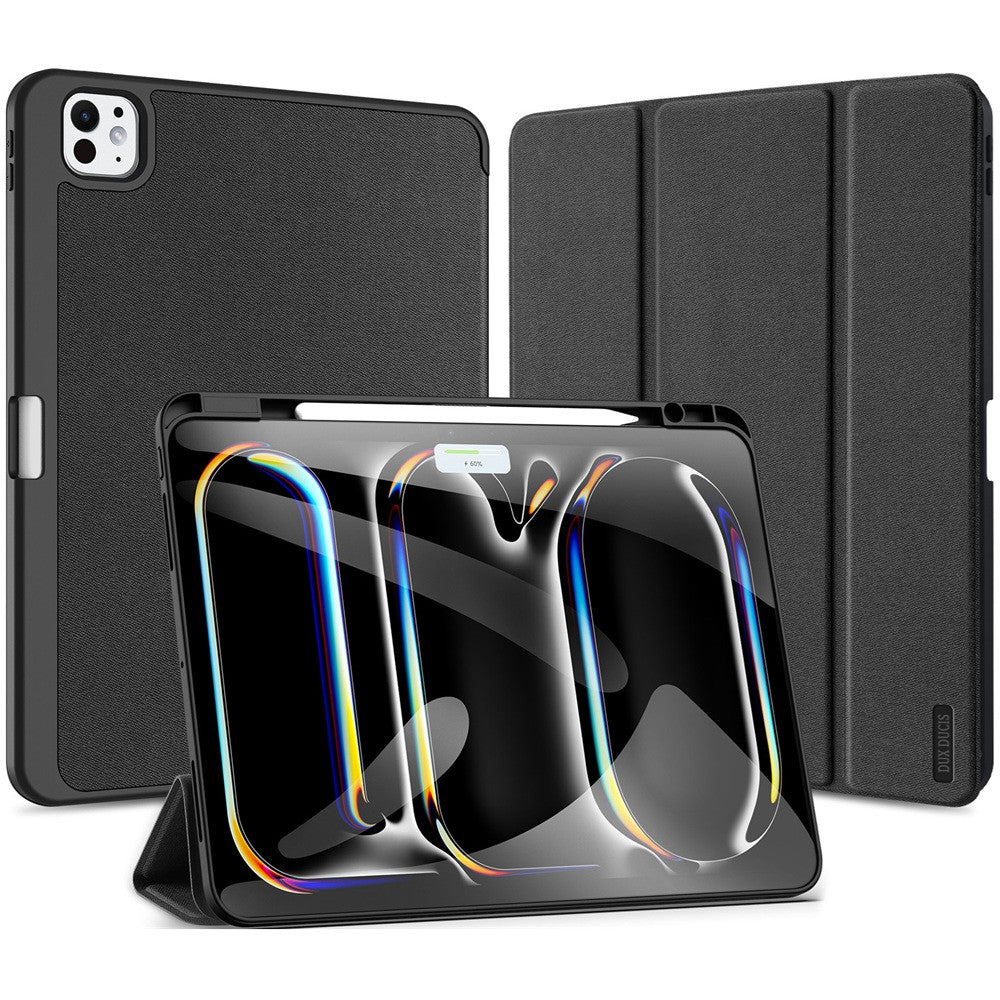 Apple iPad Pro 13 (2024), mappa tok, Smart Case, érintőceruza tartó, Dux Ducis Domo, fekete