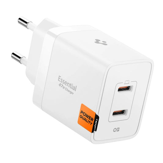 SPIGEN ESSENTIAL EE472EU 2-PORT NETWORK TÖLTŐ 47W fehér - Adapter a Domshop kínálatából