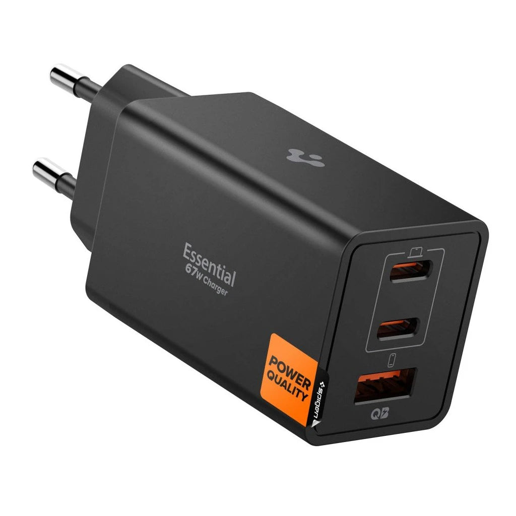SPIGEN ESSENTIAL EE673EU 3-PORT NETWORK TÖLTŐ 67W fekete - Adapter a Domshop kínálatából