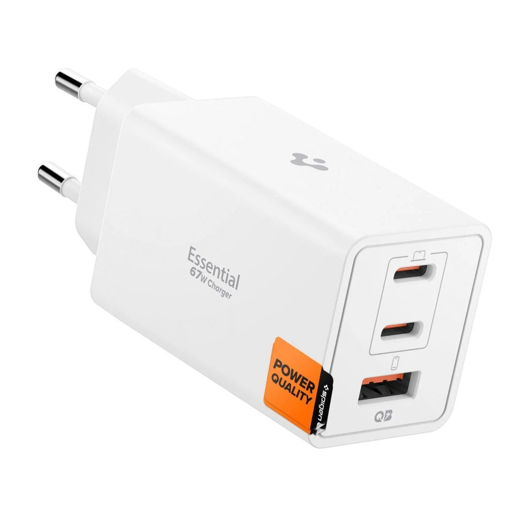SPIGEN ESSENTIAL EE673EU 3-PORT hálózati töltő 67W fehér - Adapter a Domshop kínálatából