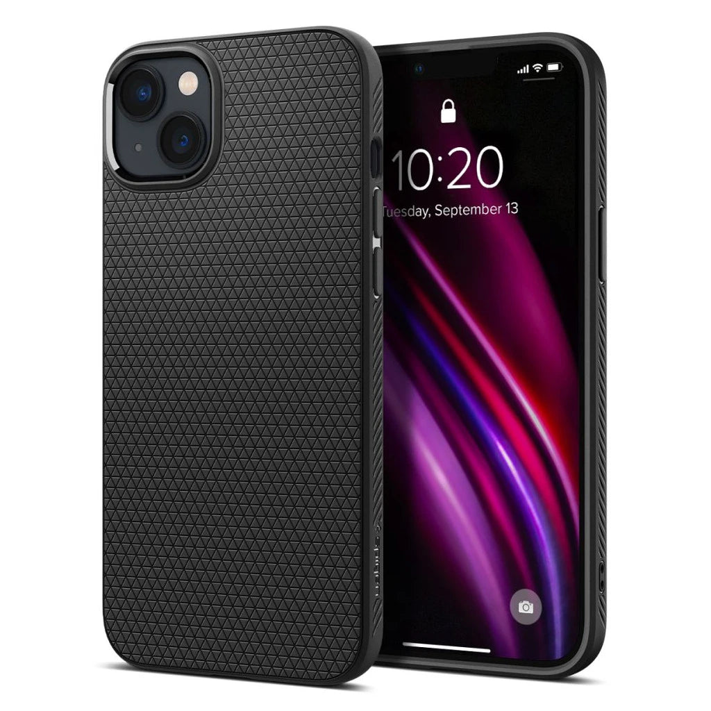 SPIGEN LIQUID AIR iPhone 14 Plus / 15 Plus készülékhez tok matt fekete - iPhone 15 Plus tok a Domshop kínálatából