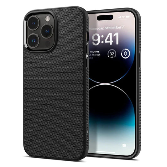 SPIGEN LIQUID AIR iPhone 14 Pro tok készülékhez matt fekete - iPhone 14 Pro tok a Domshop kínálatából