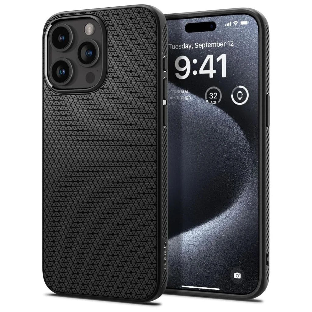 SPIGEN LIQUID AIR iPhone 15 Pro tok készülékhez matt fekete - iPhone 15 Pro tok a Domshop kínálatából
