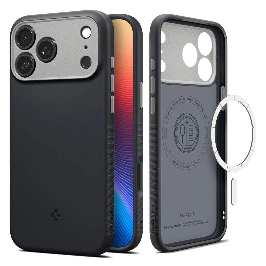 SPIGEN NANO POP MAG MAGSAFE iPhone 17 Pro készülékhez tok fekete szezámmag - iPhone 17 Pro tok a Domshop kínálatából