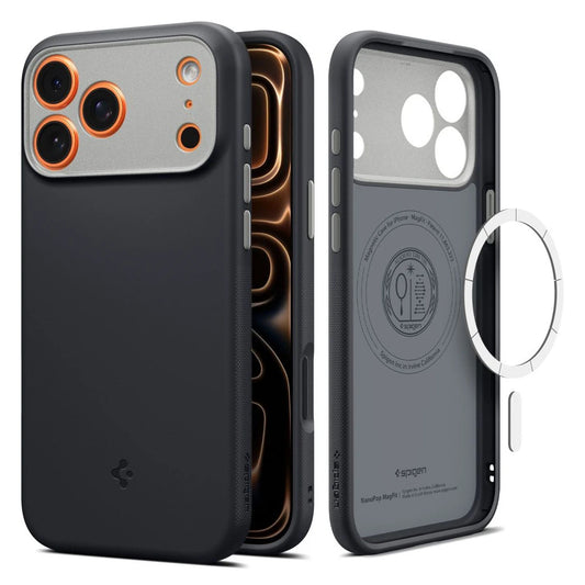 SPIGEN Nano Pop Mag MagSafe iPhone 17 Pro Max tok készülékhez fekete szezám - iPhone 17 Pro Max tok a Domshop kínálatából