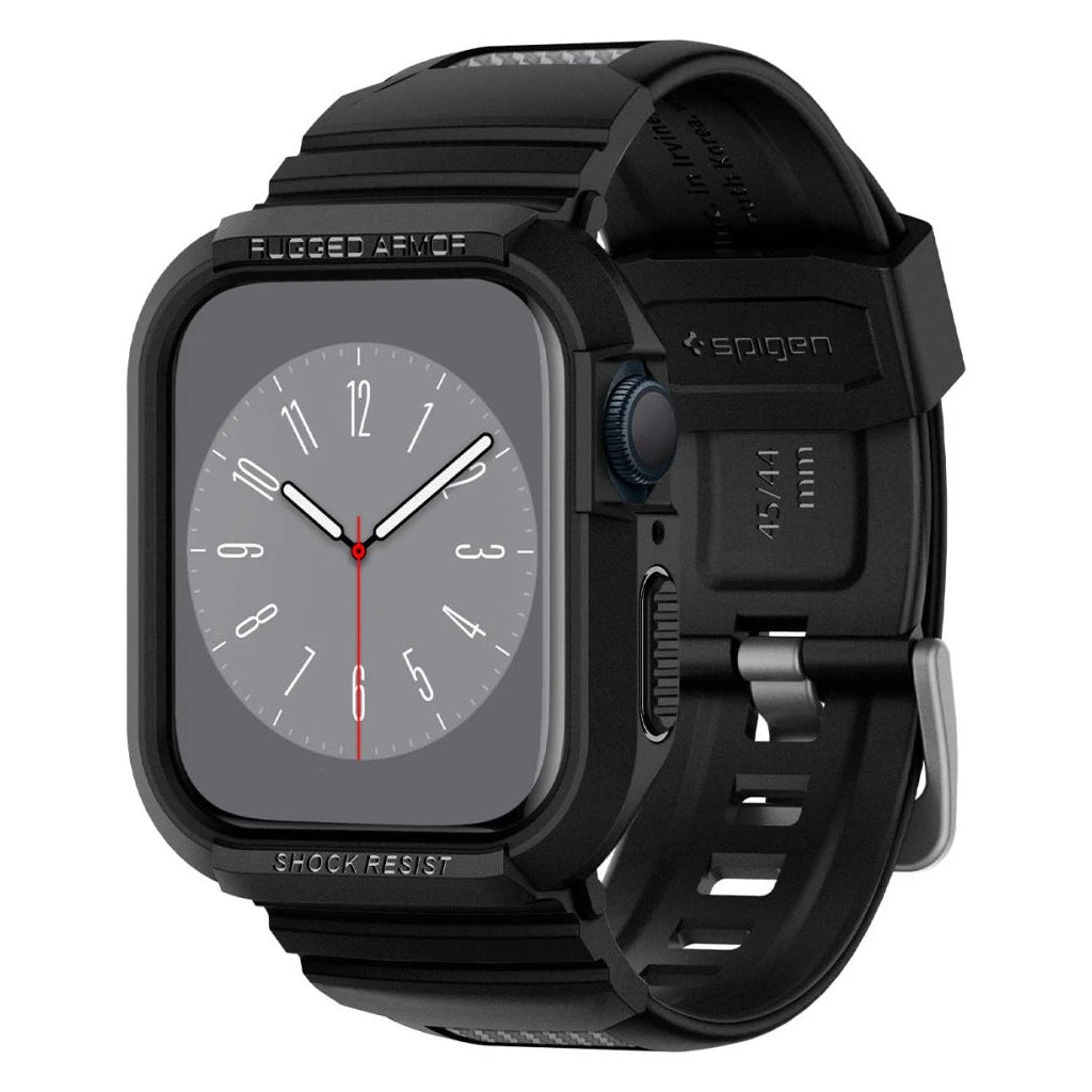 SPIGEN RUGGED ARMOR "PRO" Apple Watch 6/7/8/9/SE 1/2/3 készülékhez tok (44/45 MM) fekete - a Domshop kínálatából