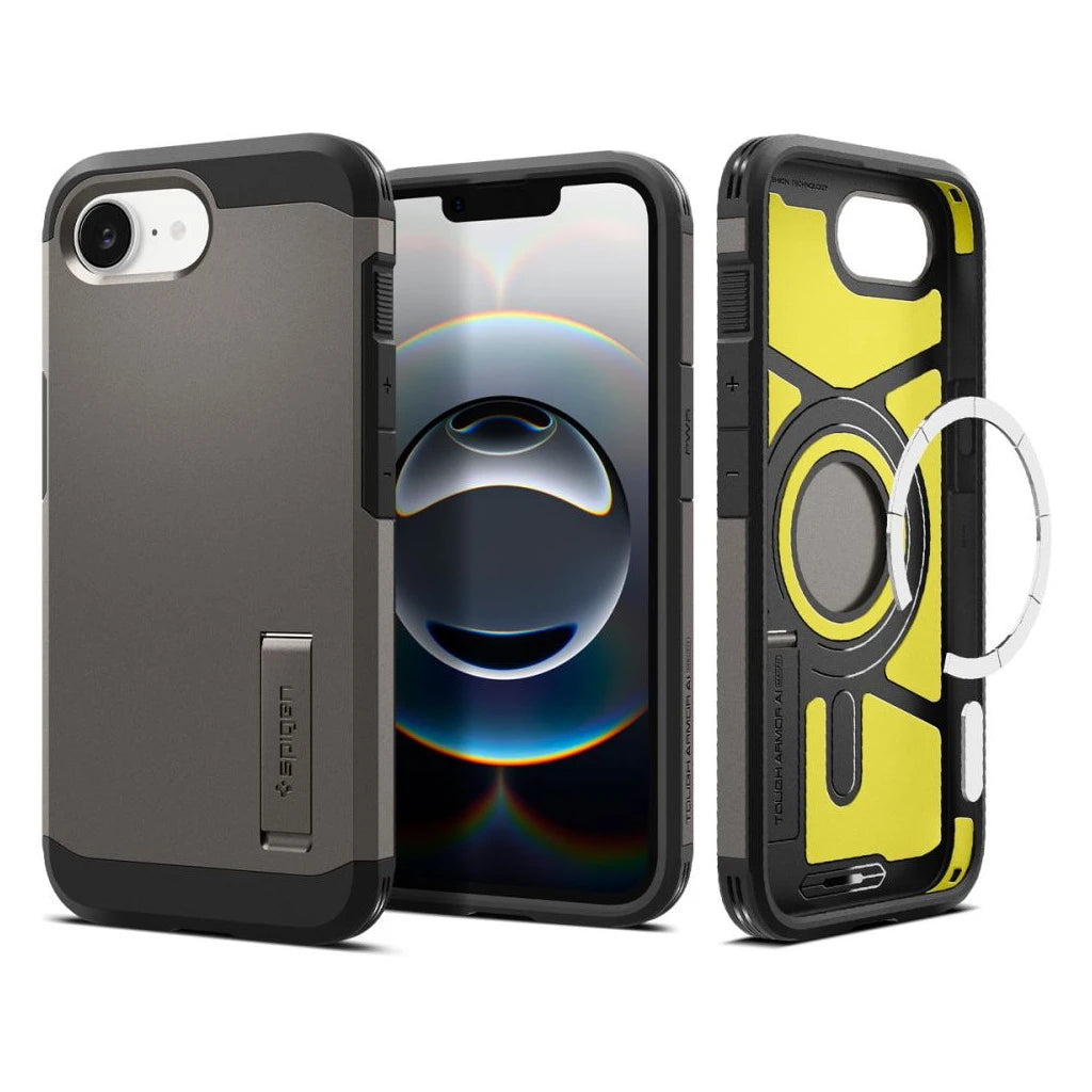 SPIGEN TOUGH ARMOR MAG MAGSAFE iPhone 16E készülékhez tok lőfémszürke - iPhone 16e tok a Domshop kínálatából