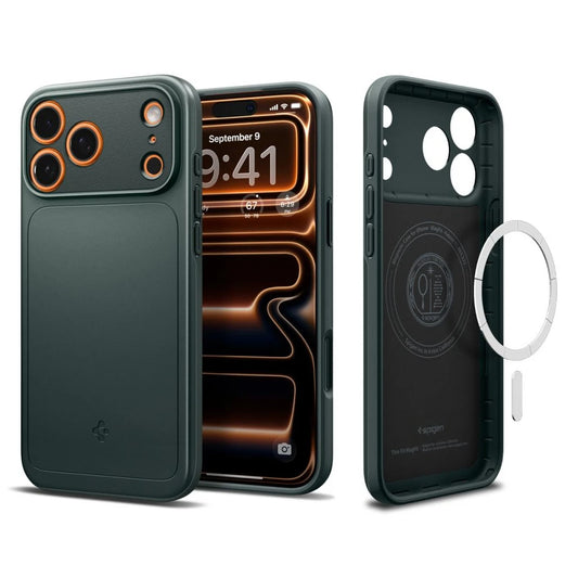 SPIGEN Thin Fit MAG MagSafe iPhone 17 Pro készülékhez tok Abyss zöld - iPhone 17 Pro tok a Domshop kínálatából