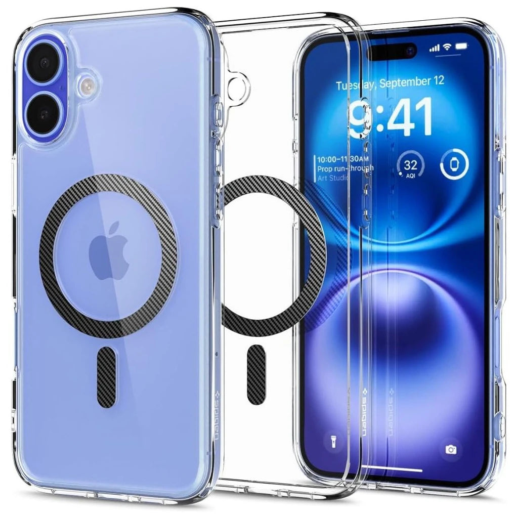 SPIGEN ULTRA HYBRID MAG MAGSAFE iPhone 16 készülékhez Carbon Fiber tok - iPhone 16 tok a Domshop kínálatából