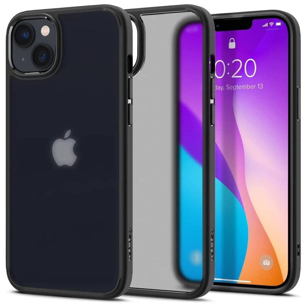 SPIGEN ULTRA HYBRID iPhone 14 Plus / 15 Plus készülékhez tok, frost fekete - iPhone 15 Plus tok a Domshop kínálatából