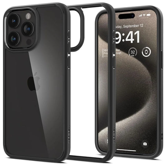 SPIGEN ULTRA HYBRID iPhone 15 Pro tok készülékhez matt fekete - iPhone 15 Pro tok a Domshop kínálatából