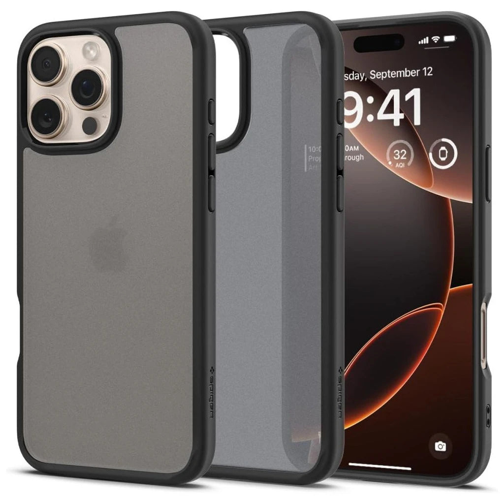 SPIGEN ULTRA HYBRID iPhone 16 Pro Max készülékhez tok Frost fekete - iPhone 16 Pro Max tok a Domshop kínálatából