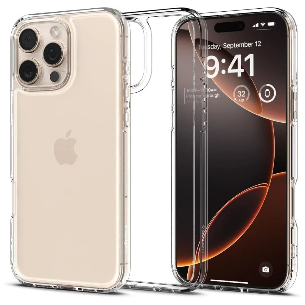 SPIGEN ULTRA HYBRID iPhone 16 Pro készülékhez tok Crystal Clear - iPhone 16 Pro tok a Domshop kínálatából