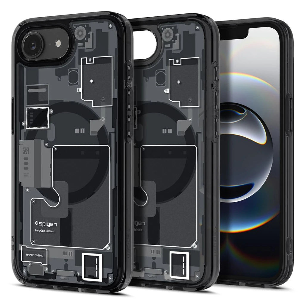 SPIGEN Ultra Hybrid Mag MagSafe iPhone 16E készülékhez Zero One tok fekete - iPhone 16e tok a Domshop kínálatából