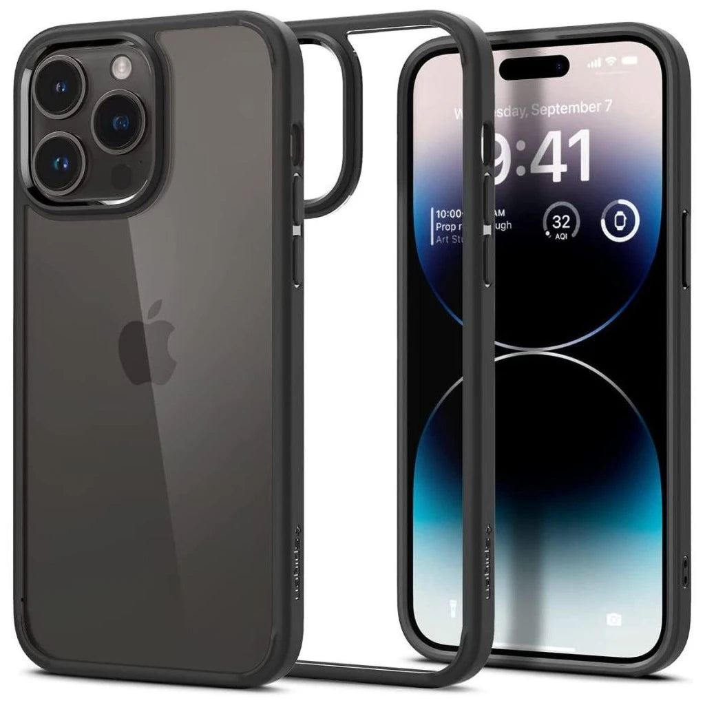 SPIGEN Ultra Hybrid iPhone 14 Pro készülékhez tok matt fekete - iPhone 14 Pro tok a Domshop kínálatából