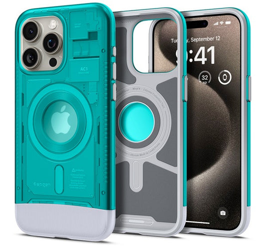 Spigen Classic C1 MagFit Apple iPhone 15 Pro tok, MagSafe, kék - iPhone 15 Pro tok a Domshop kínálatából