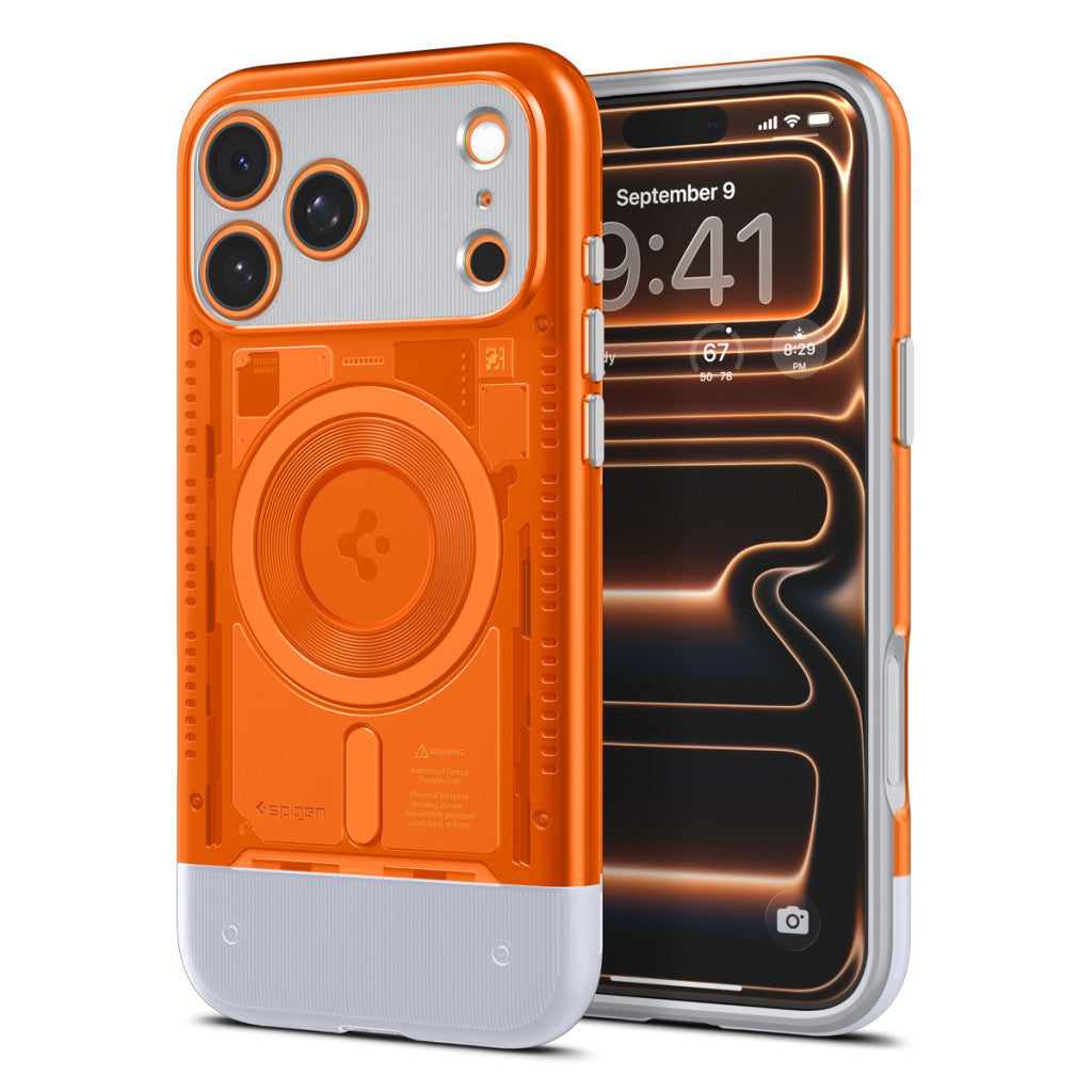 Spigen Classic C1 MagFit Apple iPhone 17 Pro Max tok, MagSafe, Tangerine, narancs - iPhone 17 Pro Max tok a Domshop kínálatából