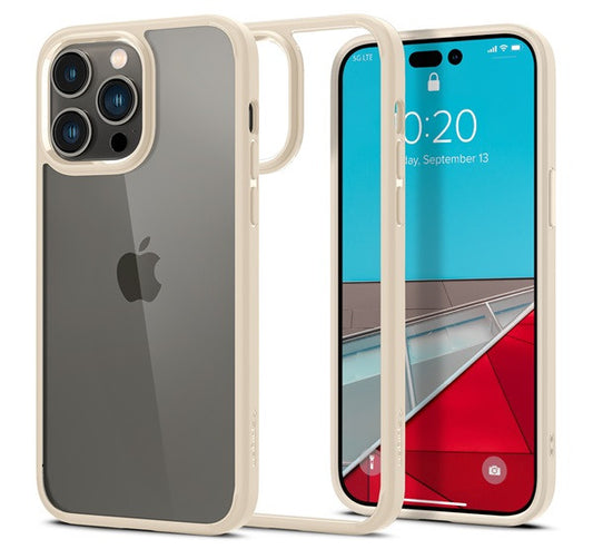 Spigen Crystal Hybrid Apple iPhone 14 Pro tok, Sand Beige, bézs - iPhone 14 Pro tok a Domshop kínálatából